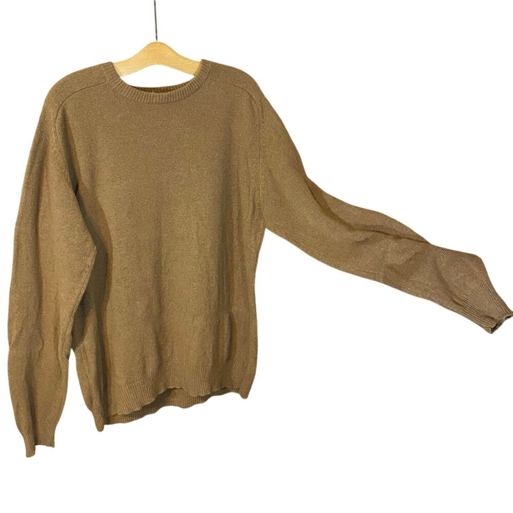 Giorgio Armani 100% Lambswool Sweater Men’s 52 Woolmark mustard Brown Vintage